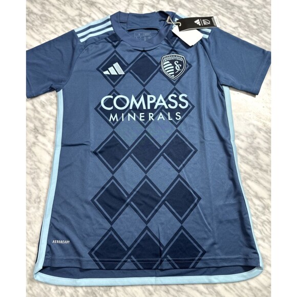 Adidas MLS Sporting Kansas City SC 2024 Soccer Jersey Women's Small futbol NEW - Picture 6 of 9